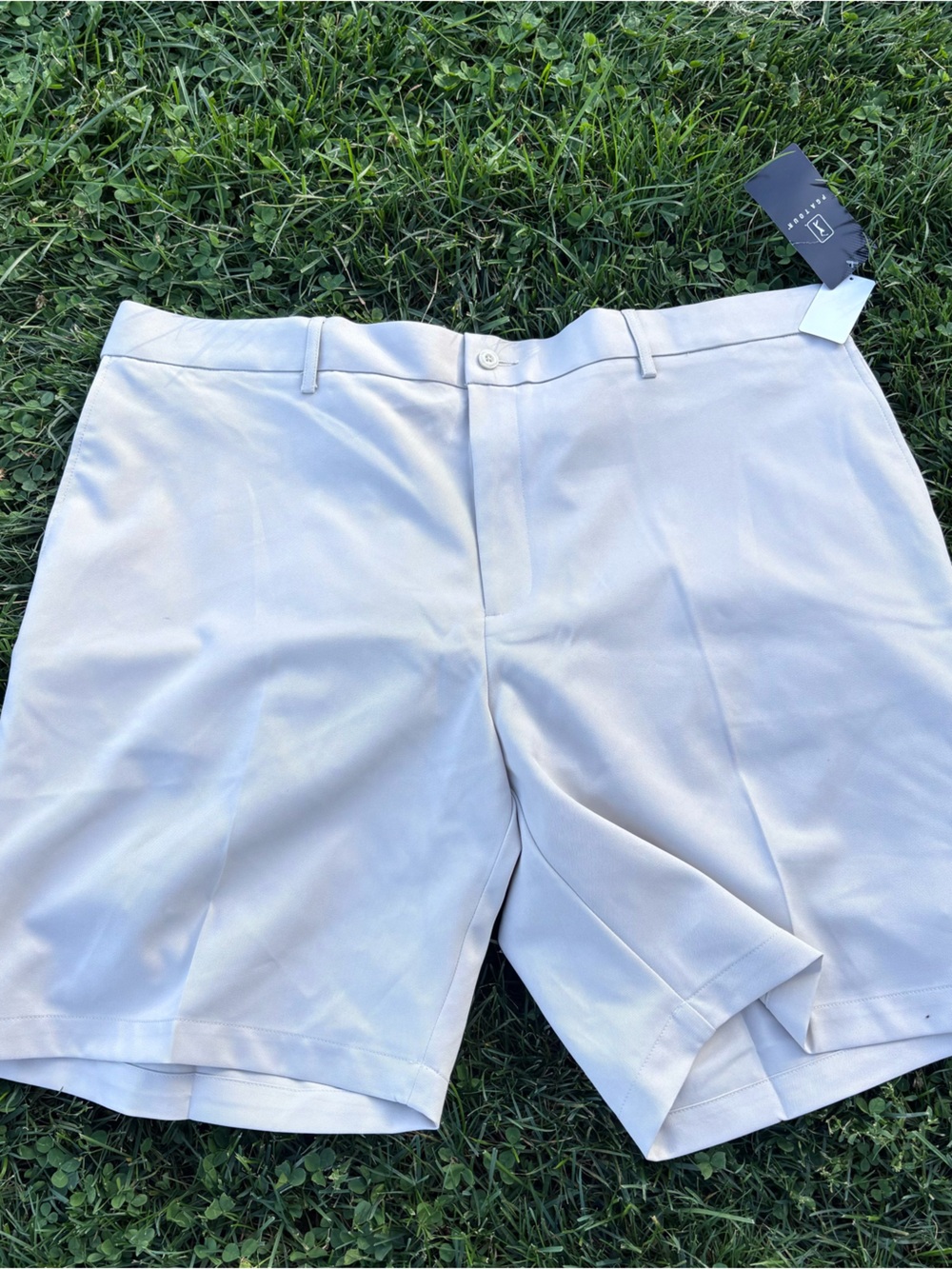 PGA Tour Cream Tailored Mens Bermuda Shorts
